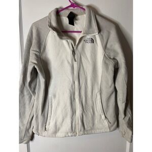 The North Face Fleece Jacket Women's grey White Zip Up Outdoor Casual